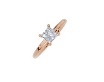 18ct Princess 0.40Carat G/H-CC SI Plain Plain 4Pr  Diamond Ring