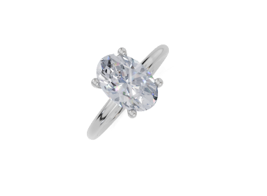 18ct Oval 2.00Carat F/G VS/SI Plain Plain 4Pr  Diamond Ring