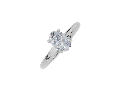 platinum Oval 0.75 Carat D/E/F-CC VVS Plain Plain 4Pr  Diamond Ring