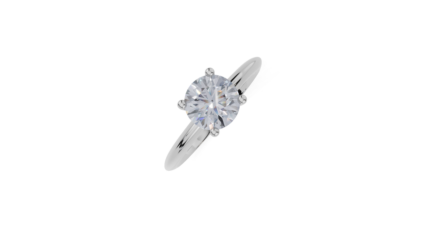 18ct Round 1.00Carat F/G VS/SI Knife Edge Plain 4Pr  Diamond Ring