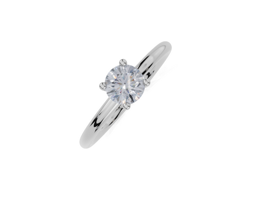 18ct Round 0.50Carat D/E/F-LG VS/VVS Plain Plain 4Pr  Diamond Ring