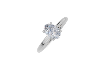 18ct Oval 0.75Carat G/H-CC SI Plain Plain 4Pr  Diamond Ring