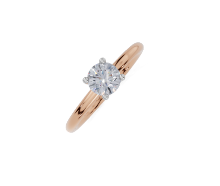 18ct Round 0.40Carat G/H-CC SI Plain Plain 4Pr  Diamond Ring