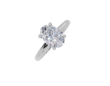 18ct Oval 1.50Carat F/G VS/SI Cathedral Plain 4Pr  Diamond Ring