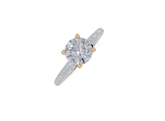 18ct Round 1.00Carat G/H-RA SI Plain U Micro 4Pr  Diamond Ring