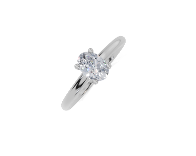 18ct Oval 0.30Carat F/G VS/SI Cathedral Plain 4Pr  Diamond Ring