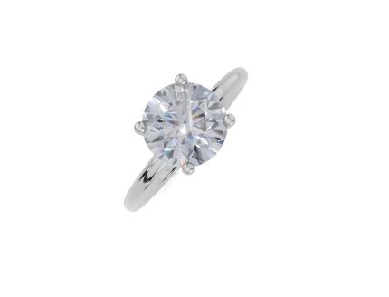 platinum Round 2.00 Carat F/G VS/SI Plain Plain 4Pr  Diamond Ring