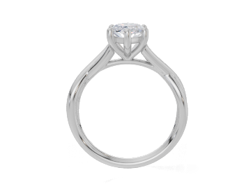 18ct Oval 1.50Carat F/G VS/SI Twisted Plain 4Pr  Diamond Ring