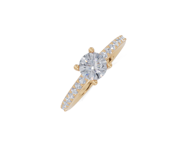 18ct Round 0.50Carat D/E/F-CC VVS Cathedral Plate Prong 4Pr  Diamond Ring